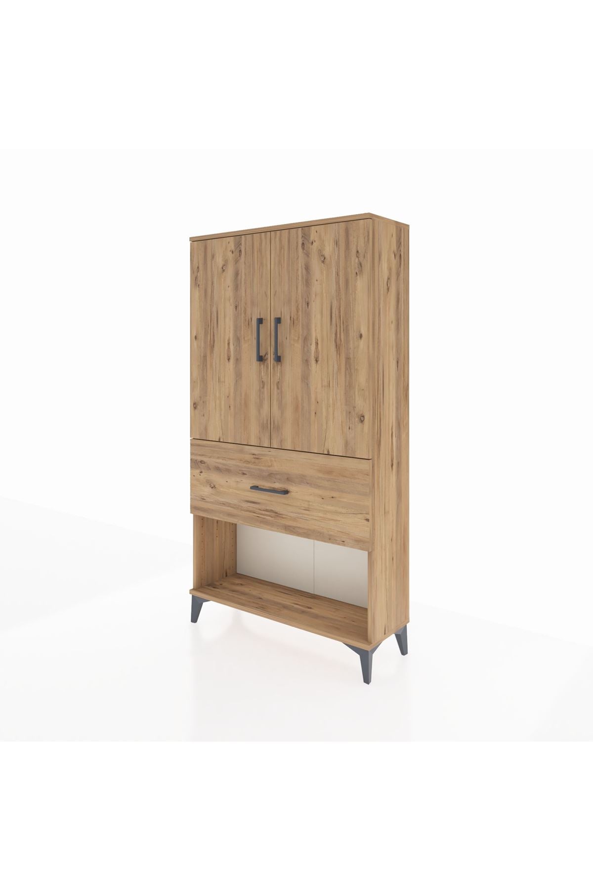 Arges Dolap Tek Raflı Tek Çekmeceli Tek Askılı 88x30x163 Çam-Çam