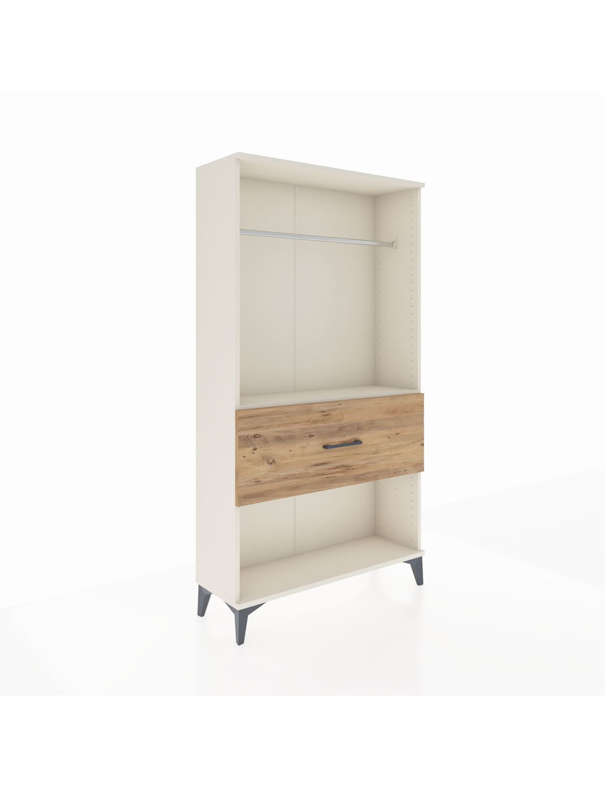 Arges Dolap Tek Raflı Tek Çekmeceli Tek Askılı 88x30x163 Aytaşı-Çam