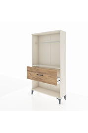 Arges Dolap Tek Raflı Tek Çekmeceli Tek Askılı 88x30x163 Aytaşı-Çam