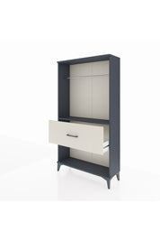 Arges Dolap Tek Raflı Tek Çekmeceli Tek Askılı 88x30x163 Antrasit-Aytaşı