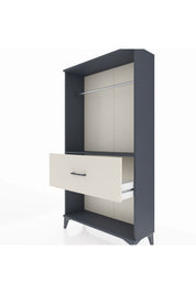 Arges Dolap Tek Raflı Tek Çekmeceli Tek Askılı 88x30x163 Antrasit-Aytaşı