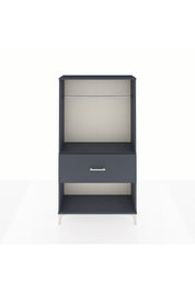 Arges Dolap Tek Raflı Tek Çekmeceli Tek Askılı 88x30x163 Antrasit-Antrasit