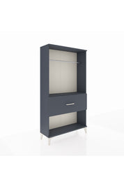 Arges Dolap Tek Raflı Tek Çekmeceli Tek Askılı 88x30x163 Antrasit-Antrasit