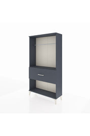 Arges Dolap Tek Raflı Tek Çekmeceli Tek Askılı 88x30x163 Antrasit-Antrasit