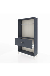 Arges Dolap Tek Raflı Tek Çekmeceli Tek Askılı 88x30x163 Antrasit-Antrasit