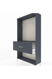 Arges Dolap Tek Raflı Tek Çekmeceli Tek Askılı 88x30x163 Antrasit-Antrasit