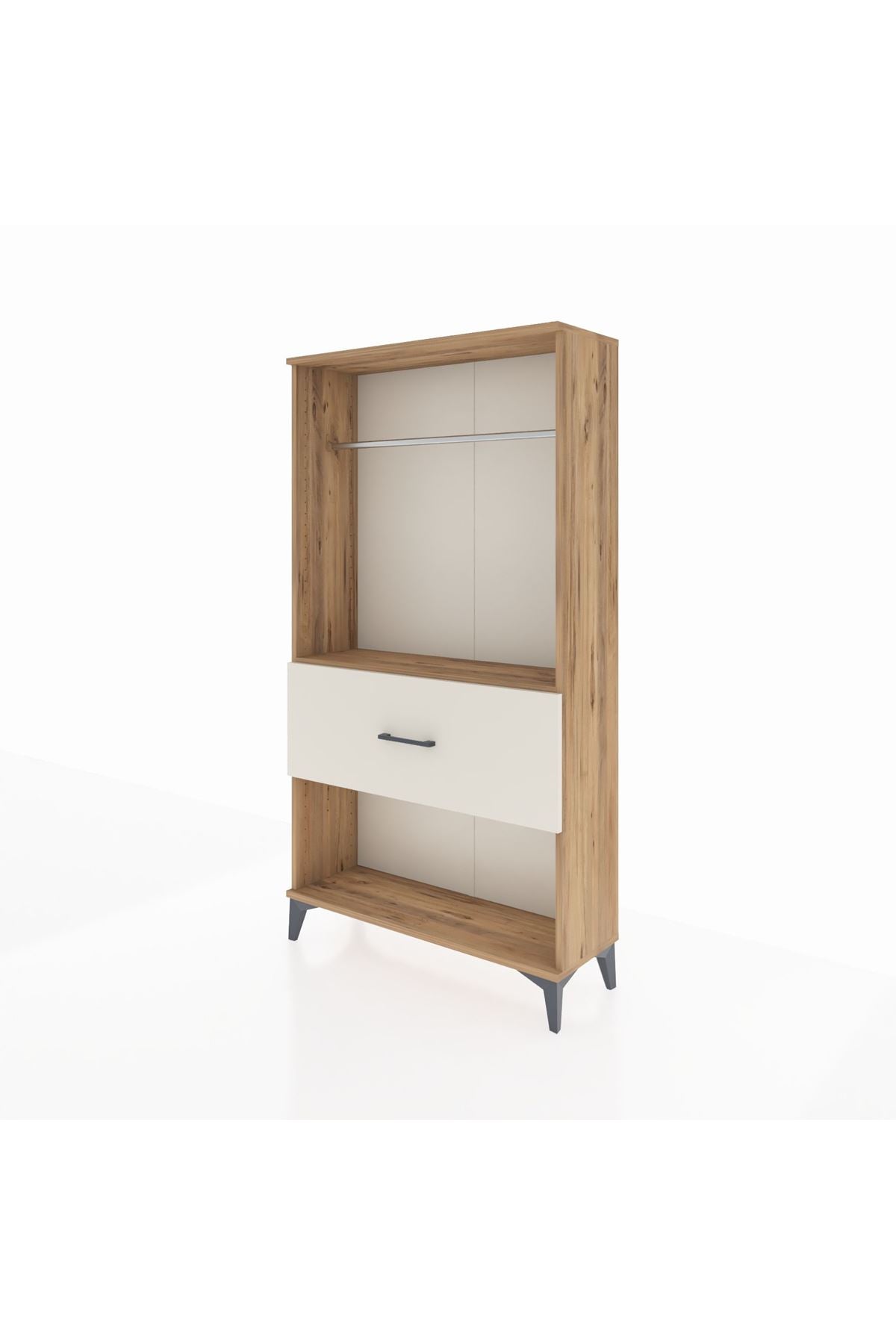 Arges Dolap Tek Raflı Tek Çekmeceli Tek Askılı 88x30x163 Çam-Aytaşı