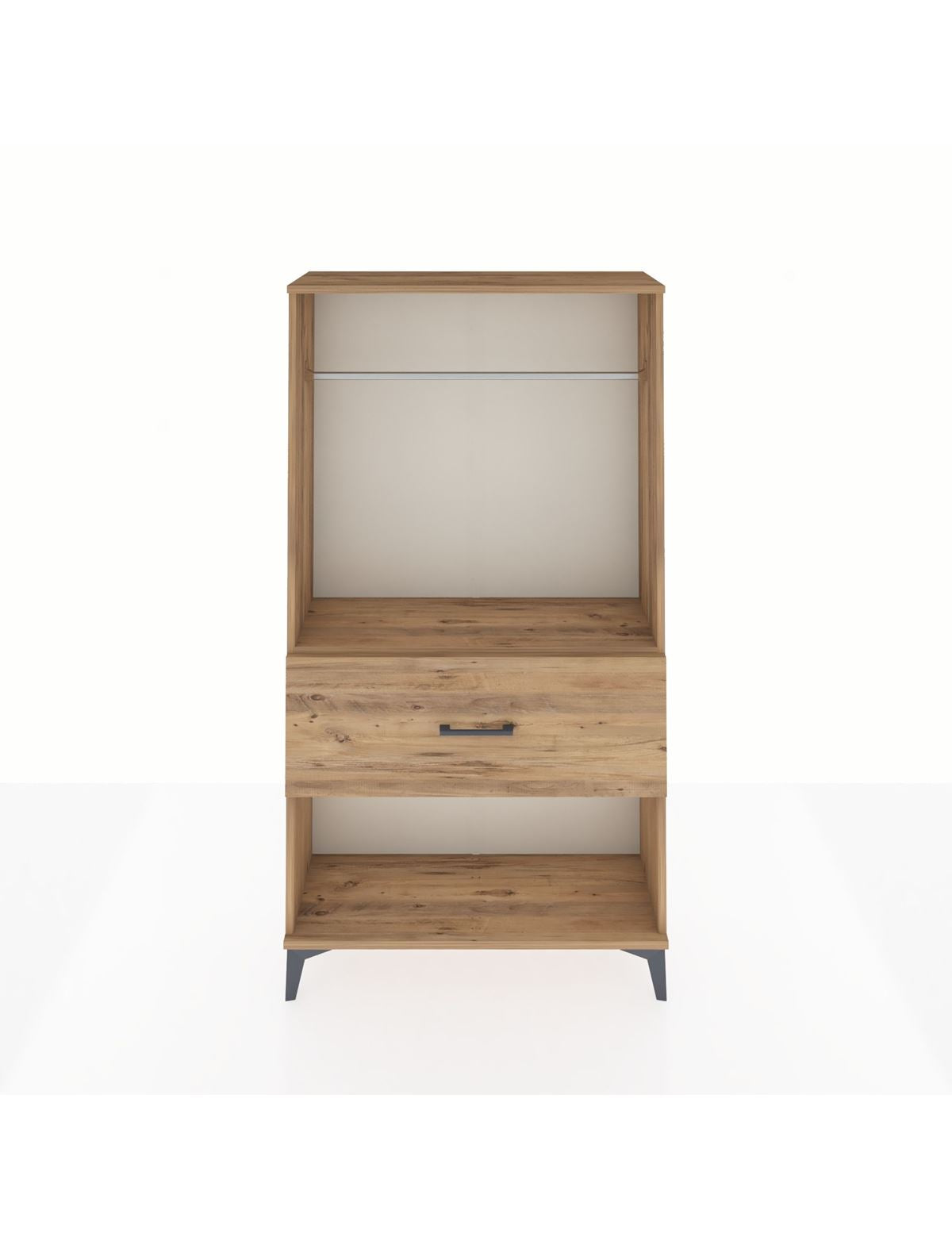 Arges Dolap Tek Raflı Tek Çekmeceli Tek Askılı 88x30x163 Çam-Çam