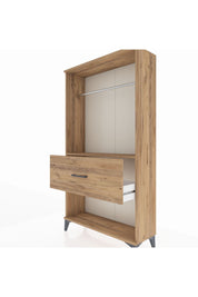 Arges Dolap Tek Raflı Tek Çekmeceli Tek Askılı 88x30x163 Çam-Çam