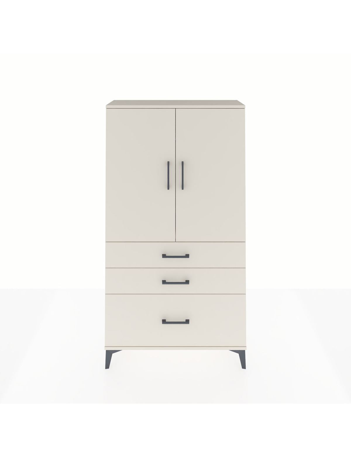 Arges Dolap Tek Raflı 3 Çekmeceli Tek Askılı 88x30x163 Aytaşı-Aytaşı