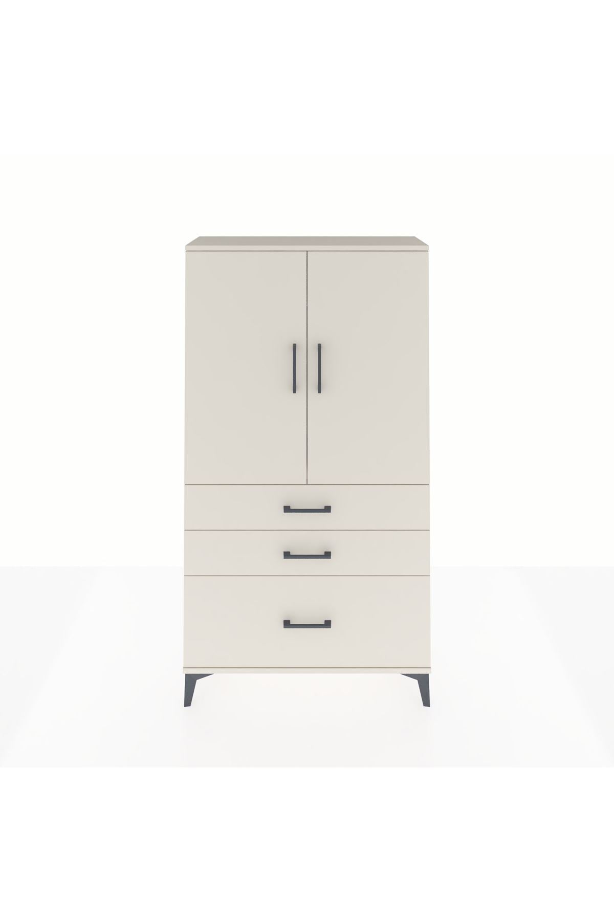 Arges Dolap Tek Raflı 3 Çekmeceli Tek Askılı 88x30x163 Aytaşı-Aytaşı