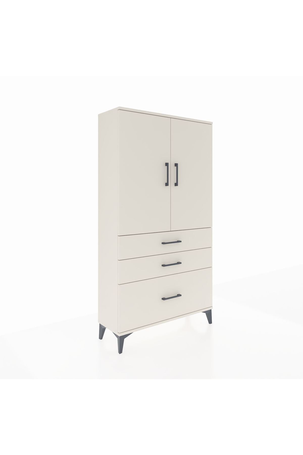 Arges Dolap Tek Raflı 3 Çekmeceli Tek Askılı 88x30x163 Aytaşı-Aytaşı