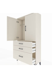 Arges Dolap Tek Raflı 3 Çekmeceli Tek Askılı 88x30x163 Aytaşı-Aytaşı