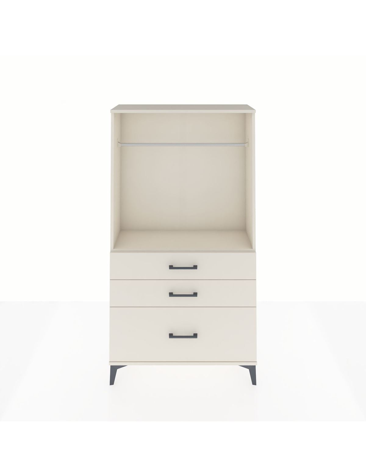 Arges Dolap Tek Raflı 3 Çekmeceli Tek Askılı 88x30x163 Aytaşı-Aytaşı