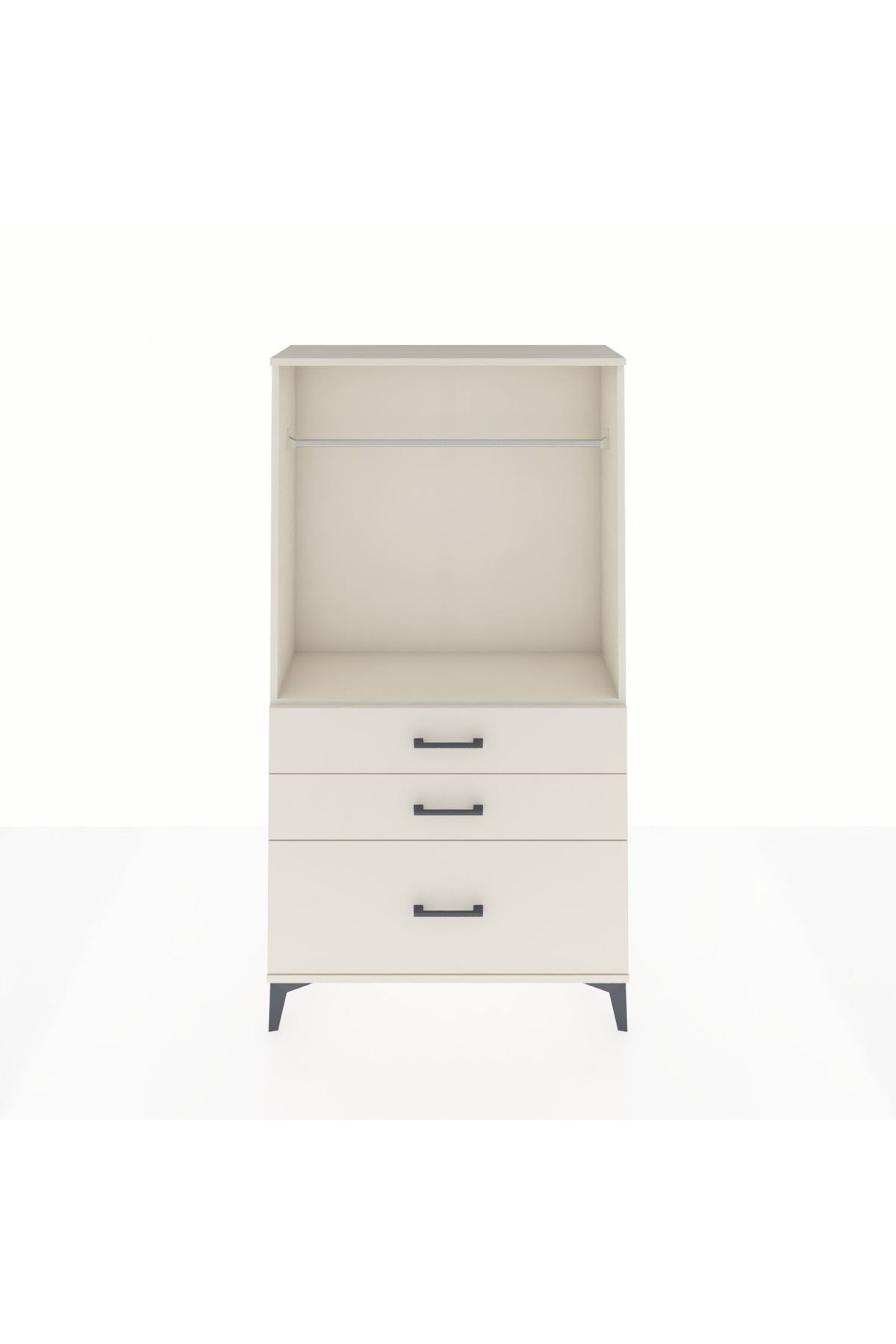 Arges Dolap Tek Raflı 3 Çekmeceli Tek Askılı 88x30x163 Aytaşı-Aytaşı
