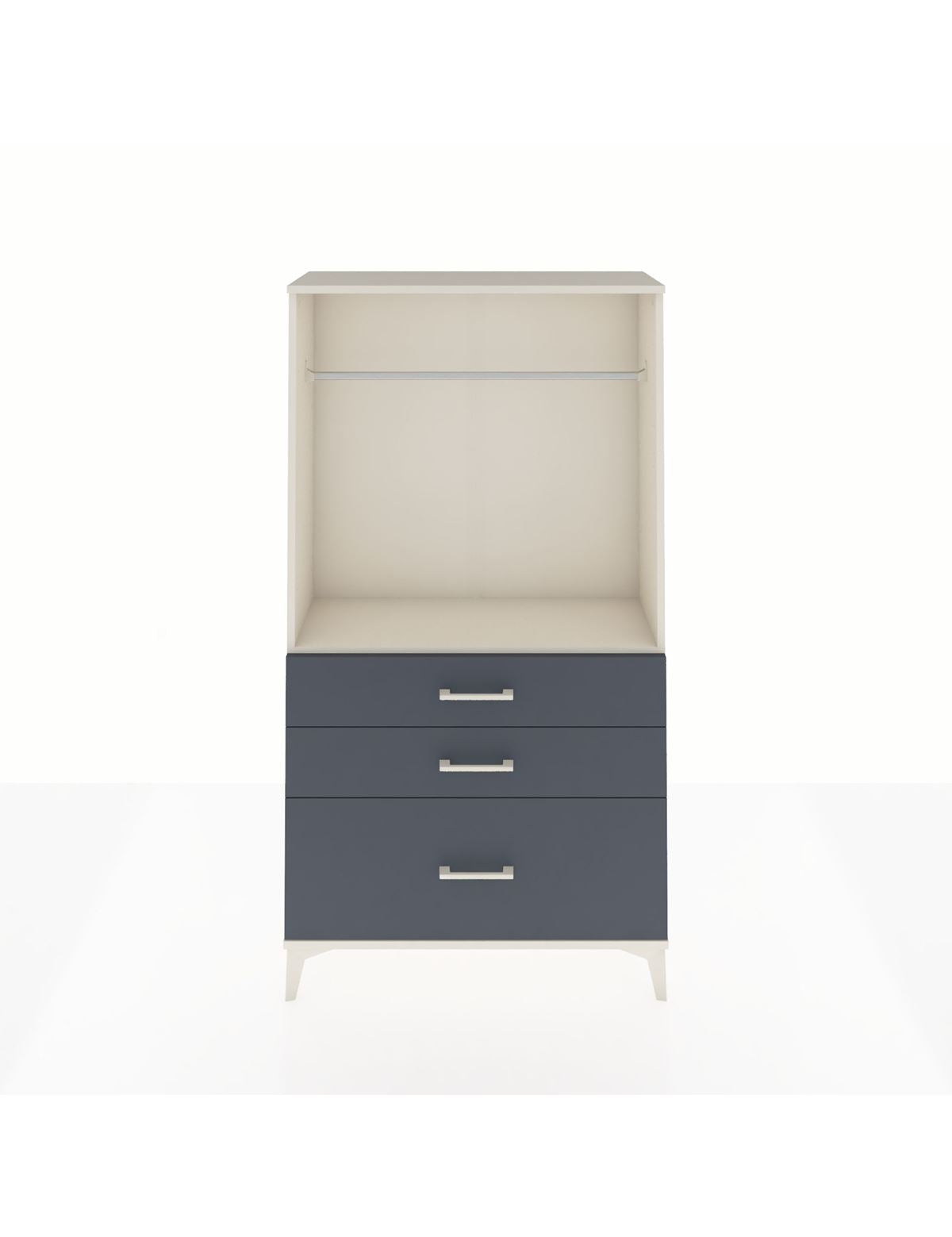 Arges Dolap Tek Raflı 3 Çekmeceli Tek Askılı 88x30x163 Aytaşı-Antrasit