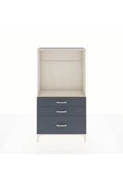 Arges Dolap Tek Raflı 3 Çekmeceli Tek Askılı 88x30x163 Aytaşı-Antrasit