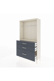 Arges Dolap Tek Raflı 3 Çekmeceli Tek Askılı 88x30x163 Aytaşı-Antrasit