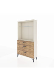 Arges Dolap Tek Raflı 3 Çekmeceli Tek Askılı 88x30x163 Aytaşı-Çam