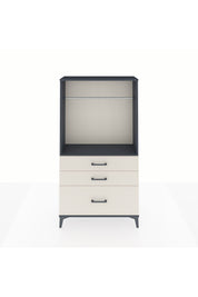 Arges Dolap Tek Raflı 3 Çekmeceli Tek Askılı 88x30x163 Antrasit-Aytaşı