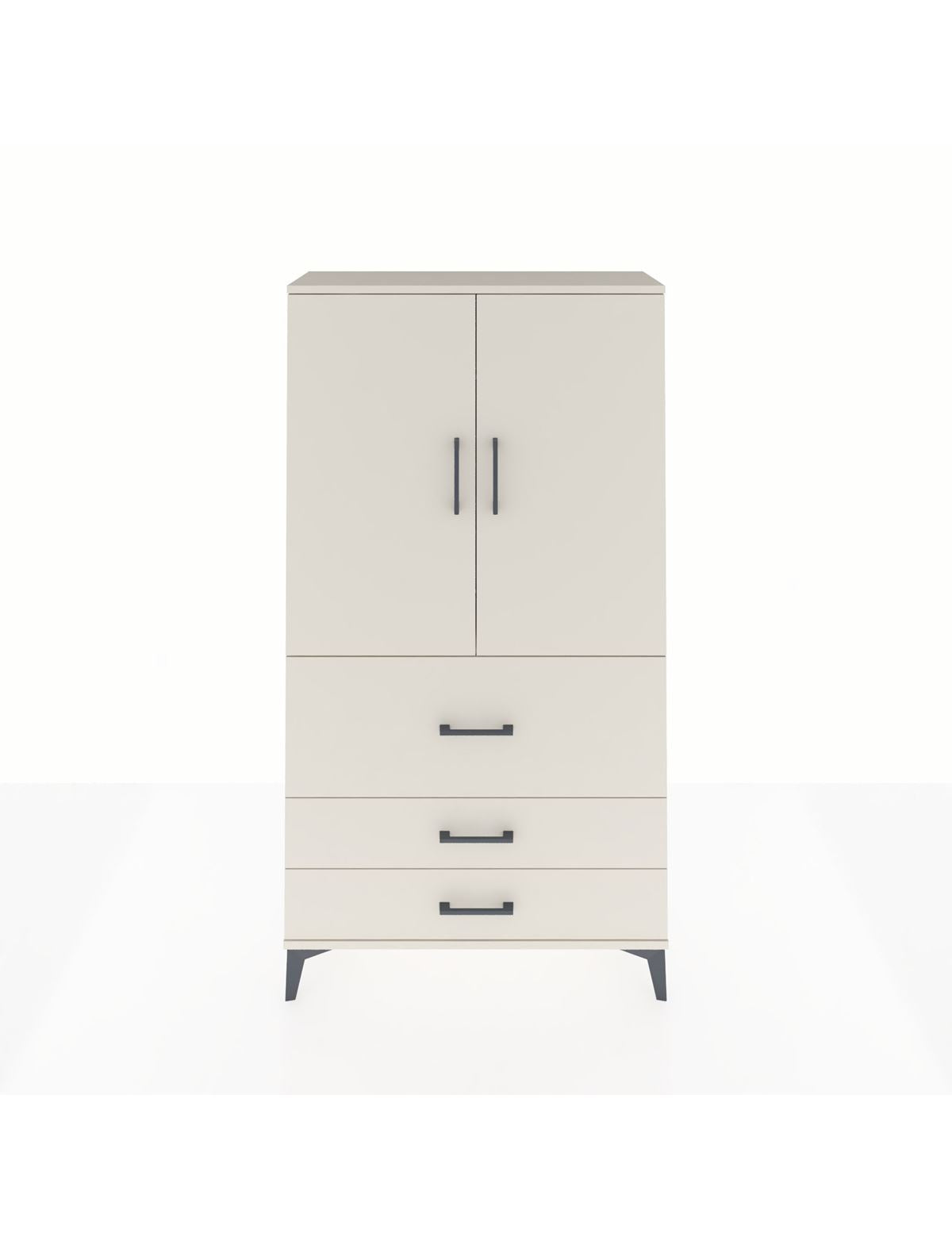 Arges Dolap Tek Raflı 3 Çekmeceli Tek Askılı 88x30x163 Aytaşı-Aytaşı