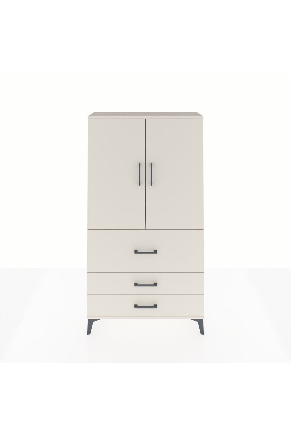 Arges Dolap Tek Raflı 3 Çekmeceli Tek Askılı 88x30x163 Aytaşı-Aytaşı