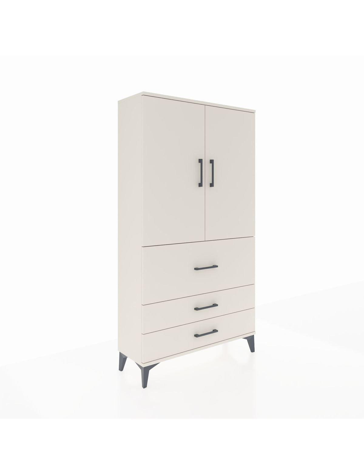 Arges Dolap Tek Raflı 3 Çekmeceli Tek Askılı 88x30x163 Aytaşı-Aytaşı