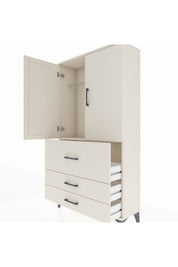 Arges Dolap Tek Raflı 3 Çekmeceli Tek Askılı 88x30x163 Aytaşı-Aytaşı