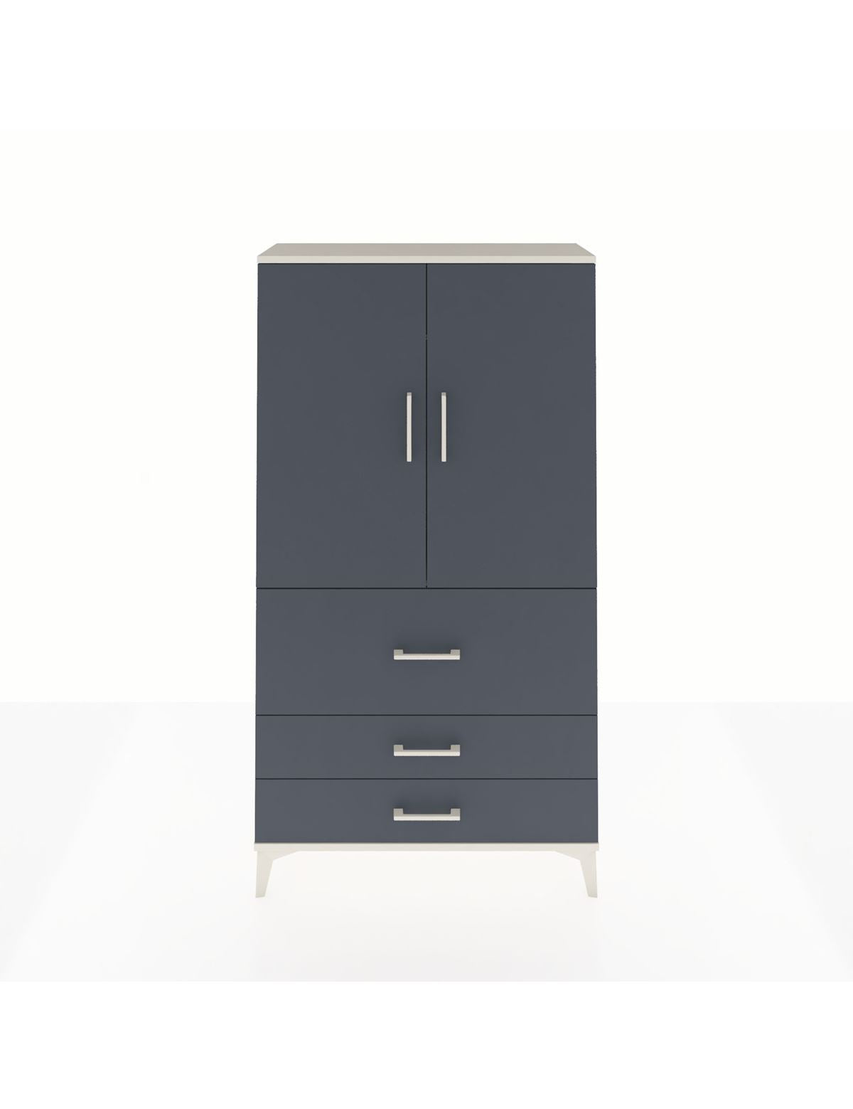 Arges Dolap Tek Raflı 3 Çekmeceli Tek Askılı 88x30x163 Aytaşı-Antrasit