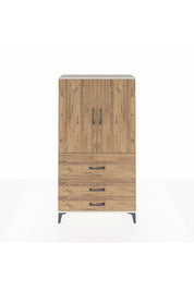 Arges Dolap Tek Raflı 3 Çekmeceli Tek Askılı 88x30x163 Aytaşı-Çam