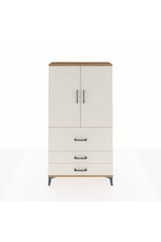 Arges Dolap Tek Raflı 3 Çekmeceli Tek Askılı 88x30x163 Çam-Aytaşı