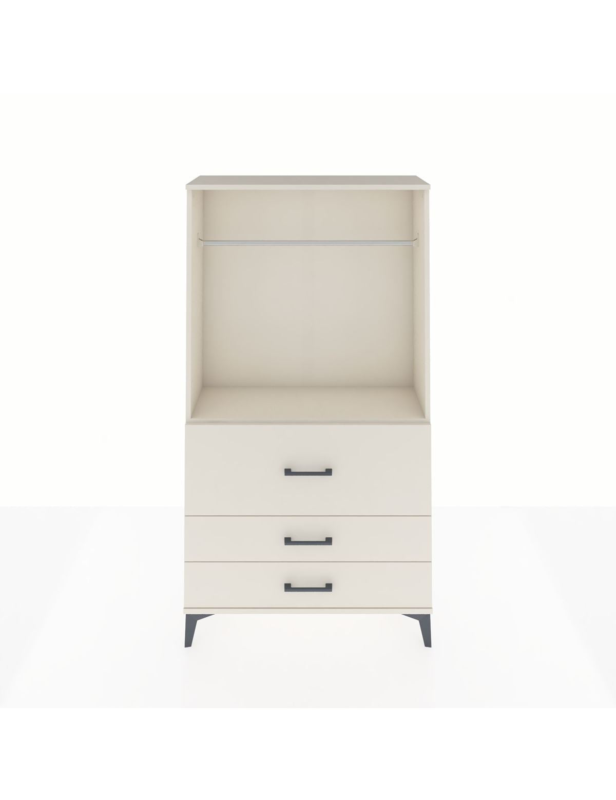 Arges Dolap Tek Raflı 3 Çekmeceli Tek Askılı 88x30x163 Aytaşı-Aytaşı