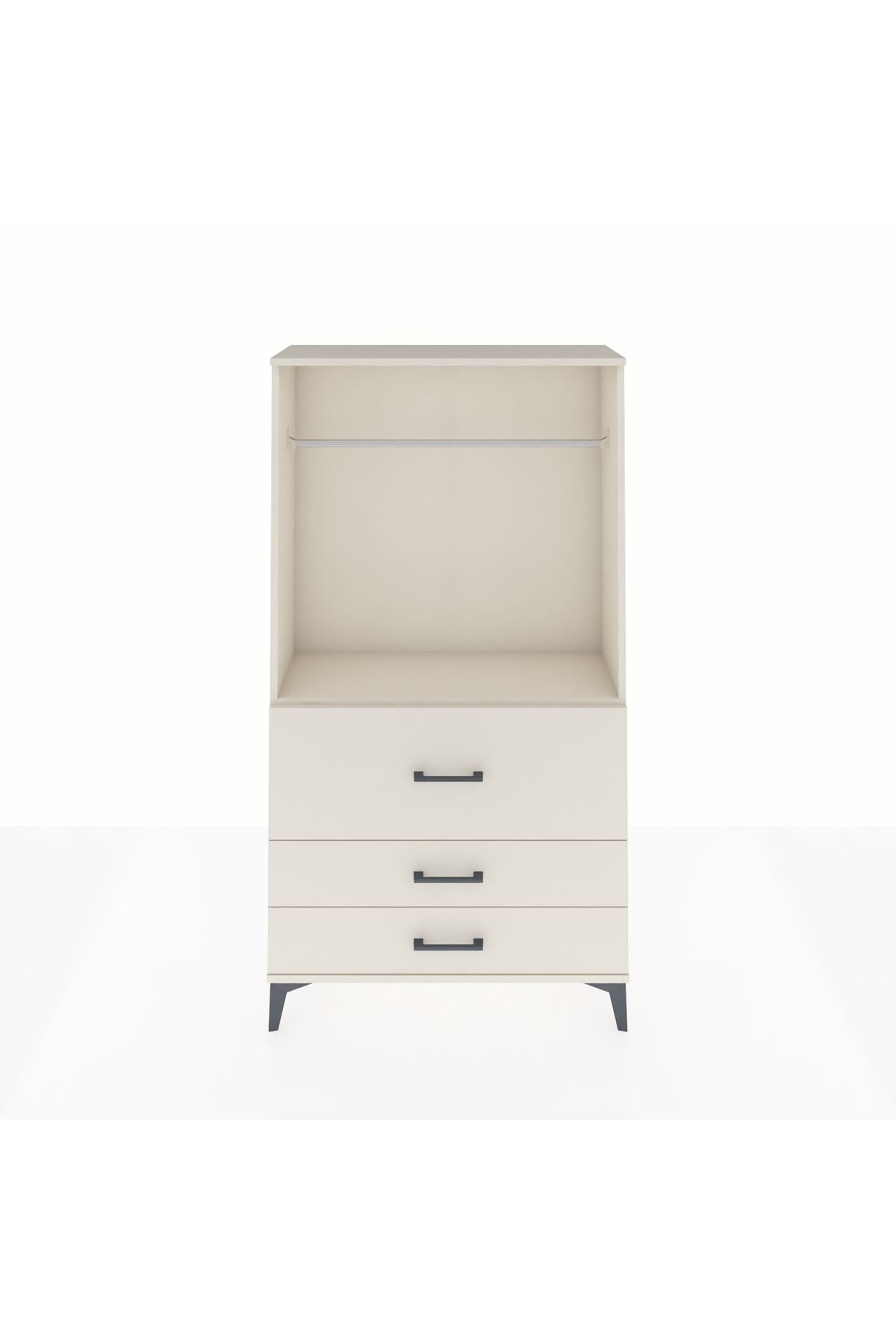 Arges Dolap Tek Raflı 3 Çekmeceli Tek Askılı 88x30x163 Aytaşı-Aytaşı