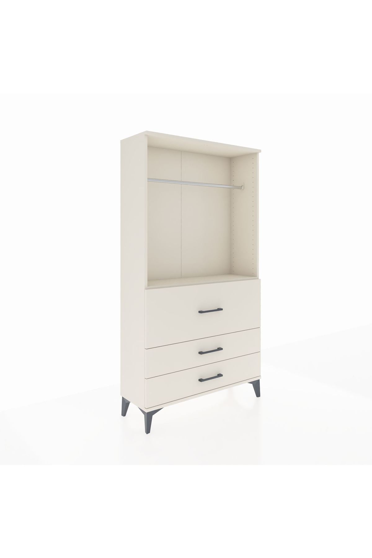 Arges Dolap Tek Raflı 3 Çekmeceli Tek Askılı 88x30x163 Aytaşı-Aytaşı