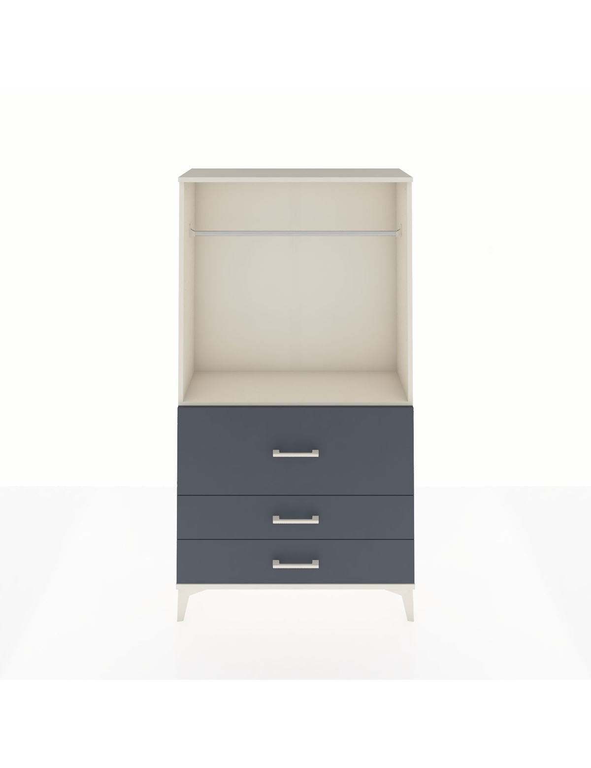 Arges Dolap Tek Raflı 3 Çekmeceli Tek Askılı 88x30x163 Aytaşı-Antrasit