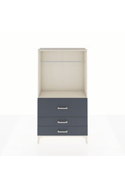 Arges Dolap Tek Raflı 3 Çekmeceli Tek Askılı 88x30x163 Aytaşı-Antrasit