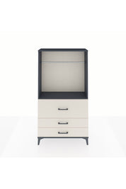 Arges Dolap Tek Raflı 3 Çekmeceli Tek Askılı 88x30x163 Antrasit-Aytaşı