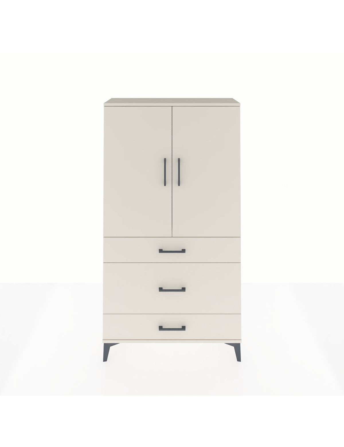 Arges Dolap Tek Raflı 3 Çekmeceli Tek Askılı 88x30x163 Aytaşı-Aytaşı