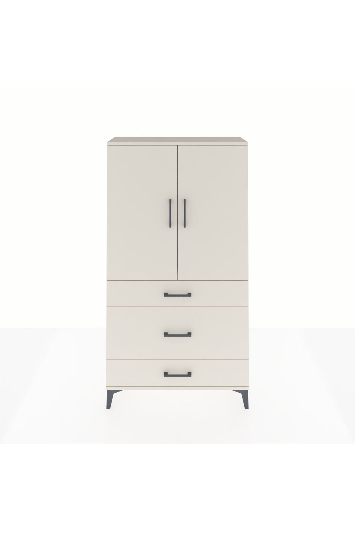 Arges Dolap Tek Raflı 3 Çekmeceli Tek Askılı 88x30x163 Aytaşı-Aytaşı