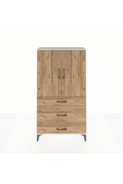 Arges Dolap Tek Raflı 3 Çekmeceli Tek Askılı 88x30x163 Aytaşı-Çam