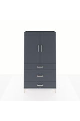 Arges Dolap Tek Raflı 3 Çekmeceli Tek Askılı 88x30x163