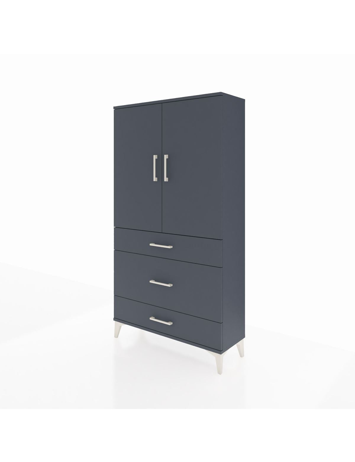 Arges Dolap Tek Raflı 3 Çekmeceli Tek Askılı 88x30x163 - S21M117V5A