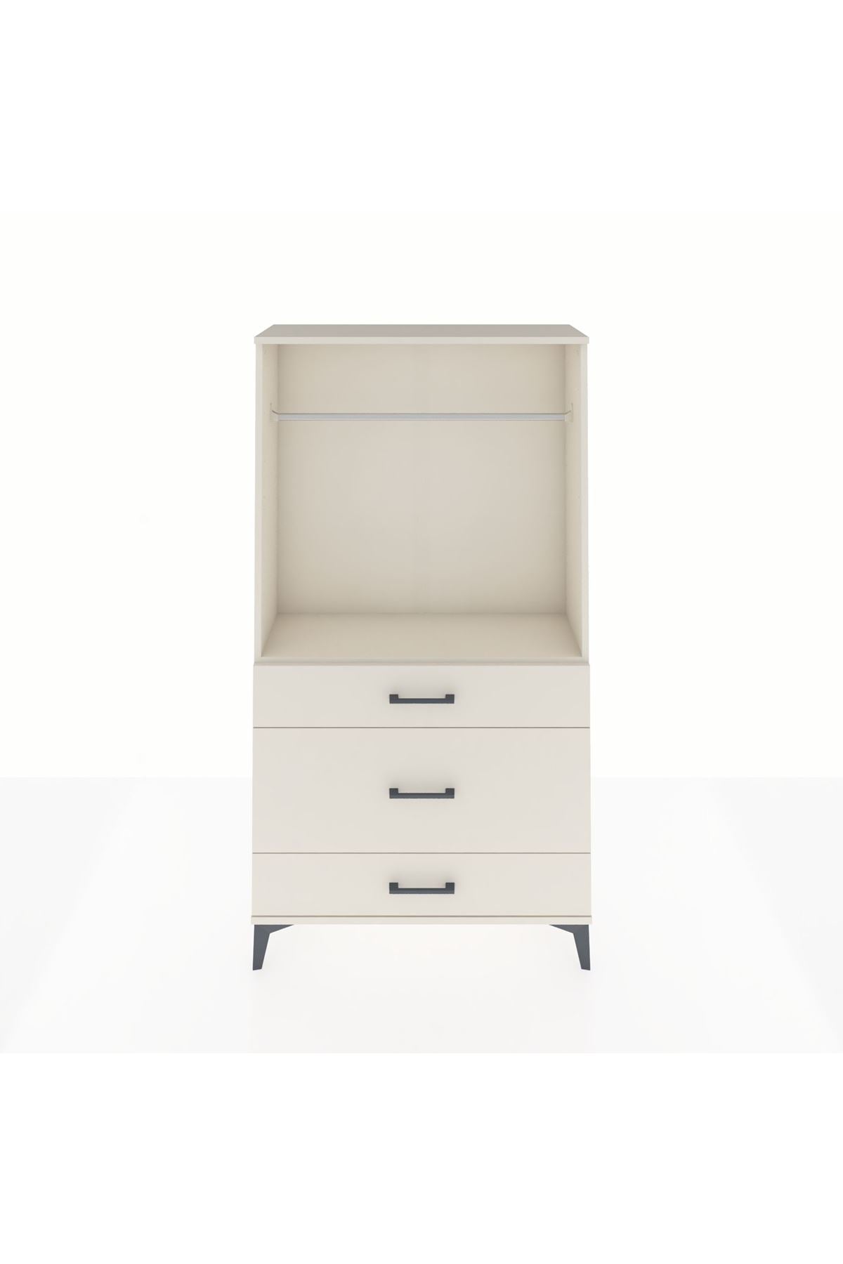 Arges Dolap Tek Raflı 3 Çekmeceli Tek Askılı 88x30x163 Aytaşı-Aytaşı