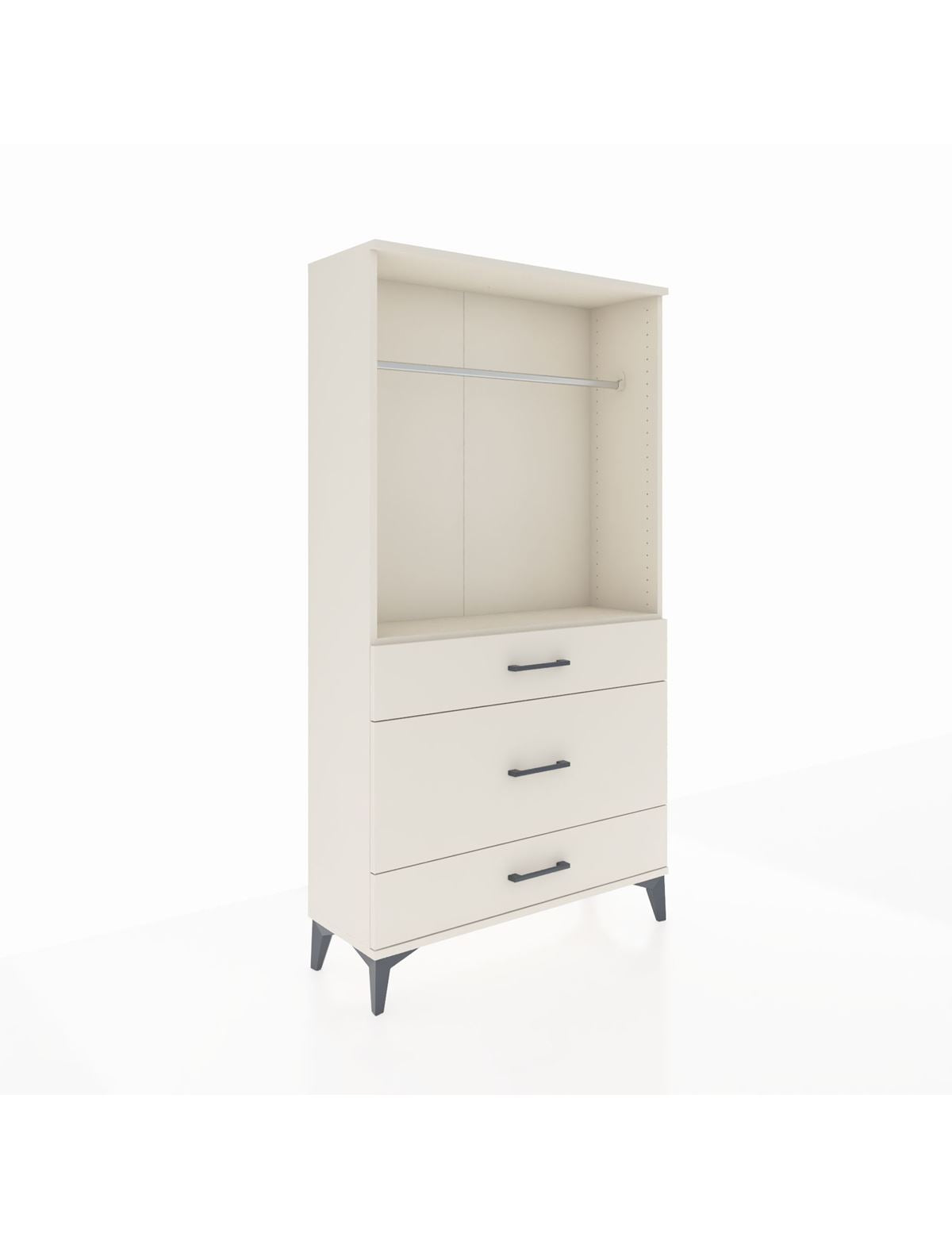 Arges Dolap Tek Raflı 3 Çekmeceli Tek Askılı 88x30x163 Aytaşı-Aytaşı