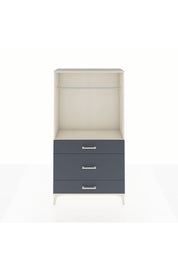 Arges Dolap Tek Raflı 3 Çekmeceli Tek Askılı 88x30x163 Aytaşı-Antrasit