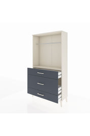 Arges Dolap Tek Raflı 3 Çekmeceli Tek Askılı 88x30x163 Aytaşı-Antrasit