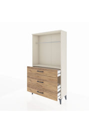 Arges Dolap Tek Raflı 3 Çekmeceli Tek Askılı 88x30x163 Aytaşı-Çam