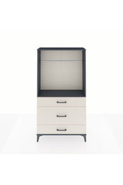 Arges Dolap Tek Raflı 3 Çekmeceli Tek Askılı 88x30x163 Antrasit-Aytaşı