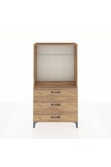 Arges Dolap Tek Raflı 3 Çekmeceli Tek Askılı 88x30x163