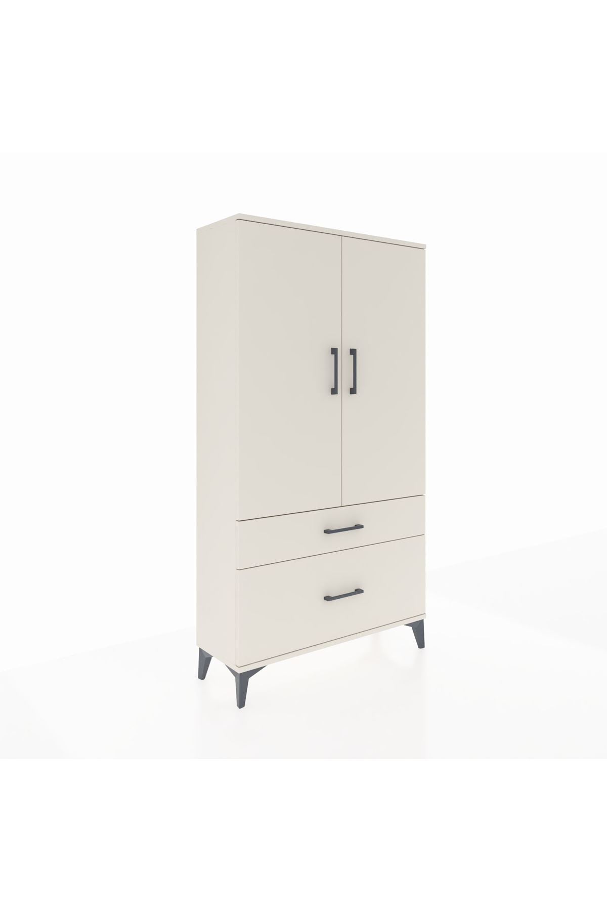 Arges Dolap Tek Raflı 2 Çekmeceli Tek Askılı 88x30x163 Aytaşı-Aytaşı